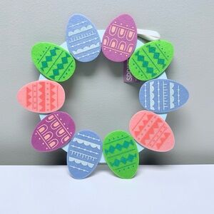 3 for $15 SALE Spritz 14” Pastel Easter Egg Wreath, made of felt, easy to hang